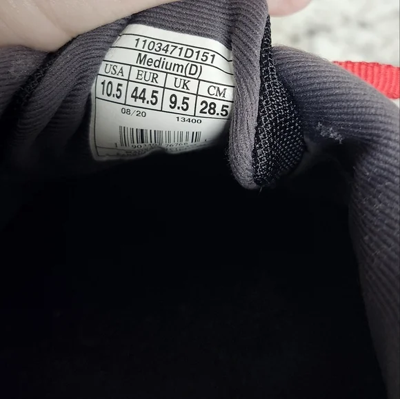 BROOKS REVEL 4 Running Sneakers White/Black/Red Mens Sz 10.5D #1103471D151 - Picture 5 of 6